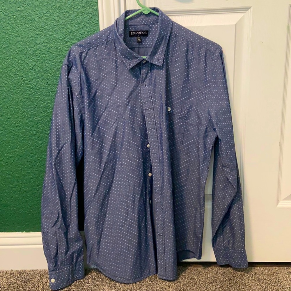 Mens long sleeved XL express button down shirt